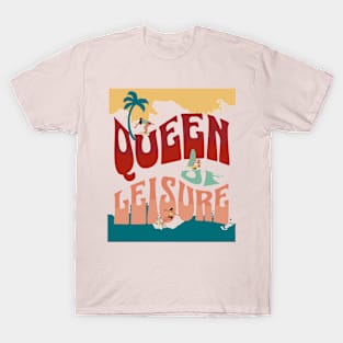 Queen Of Leisure Retirement Summer Colorful Groovy T-Shirt